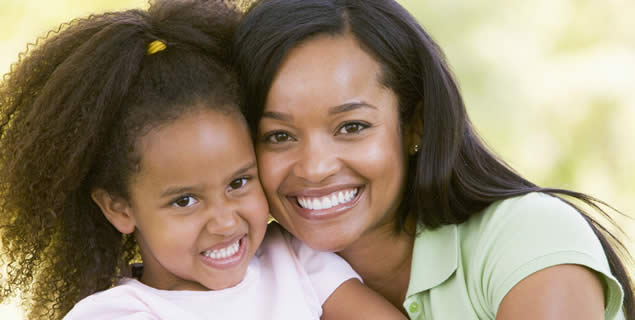 Children's dentist in Alexandria VA smiling mom and daughter